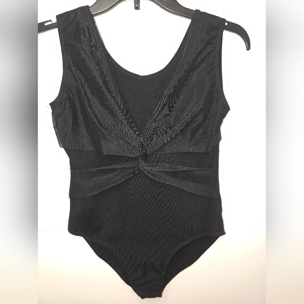 Black Leotard With Front Design
